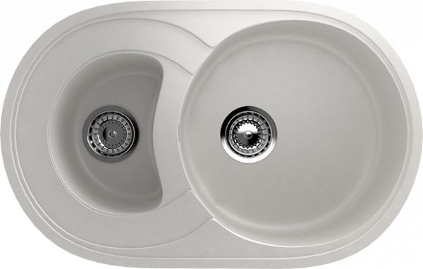 Мойка овальная двойная U504 Белый