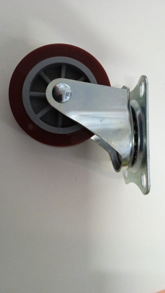 Колёсная опора 65 мм поворотная с площадкой Красный ФФМ