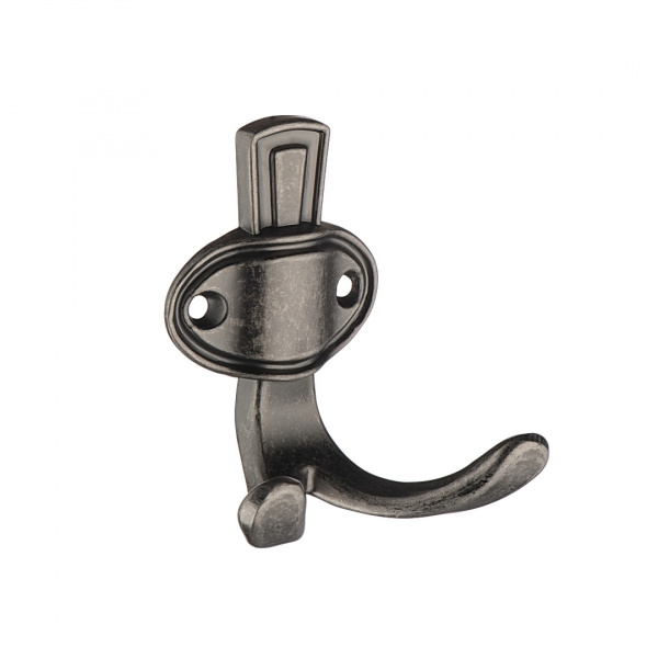 Крючок 2х рожковый KR 0311 BAZ Цинк старинный чернёный KERRON 20 кг.