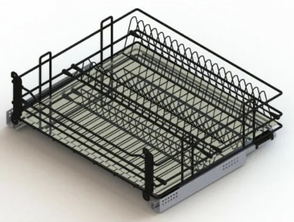 Сушка выкатная в нижнюю базу с доводчиком 450 Чёрный ЮММ