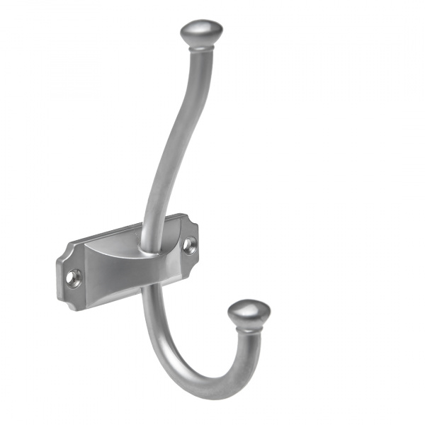 Крючок 2х рожковый KR 0420 SC Хром матовый KERRON 20 кг.