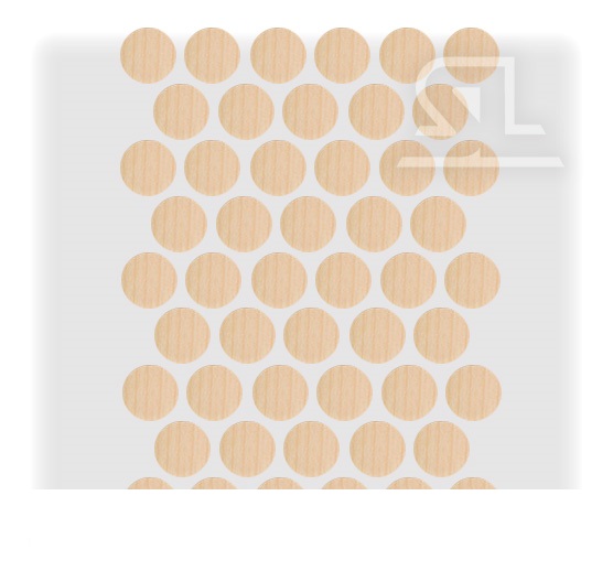 Пластиковые заглушки самоклеящиеся 18мм для евровинта EG1521 Клён медовый PACIFIC