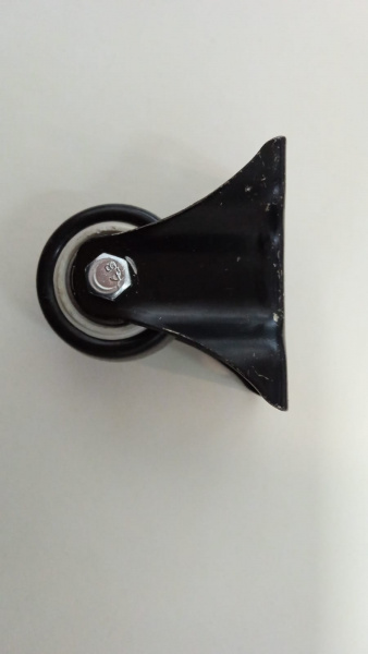 Колёсная опора 38 мм неповоротная с площадкой Чёрный ФФМ