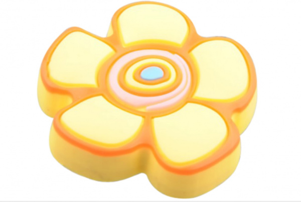 Ручка кнопка детская GS 005 Цветок жёлтый Силикон