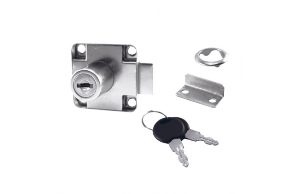 Замок с прямым ключом для дсп LS-138-DK  Никель SETE
