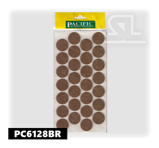 Самоклеящаяся подложка войлок диаметр 28 мм Коричневый 28 шт. PACIFIC