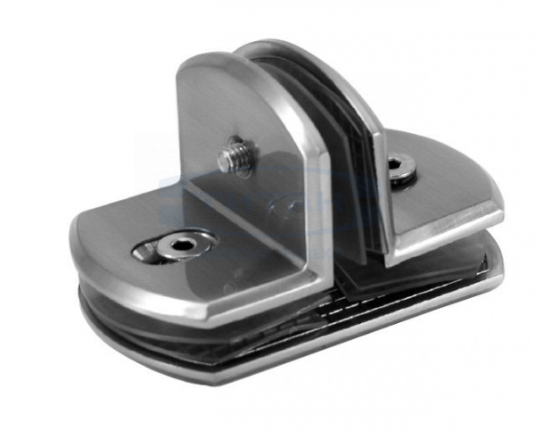 Коннектор Т-образный на три стекла Хром матовый Нержавеющая сталь Титан