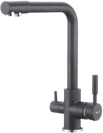 Смеситель для кухонной мойки под фильтр питьевой воды Чёрный