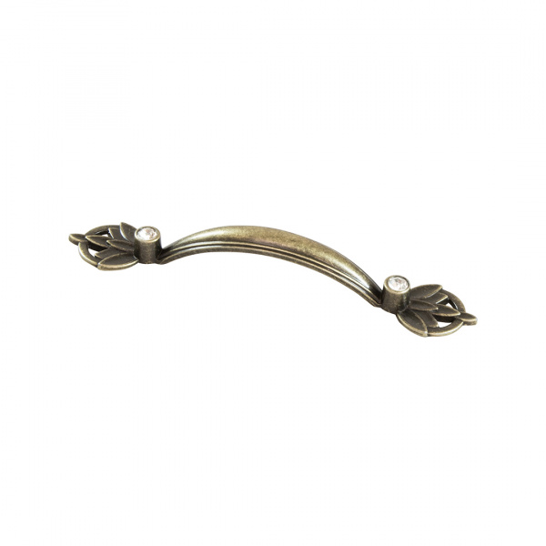 Ручка-скоба с кристаллами CRL32-96 OAB  бронза