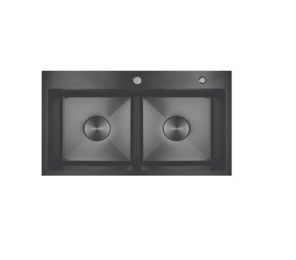 Мойка AVIVACOM 3мм 780*450мм Нано Чёрный 2 чаши