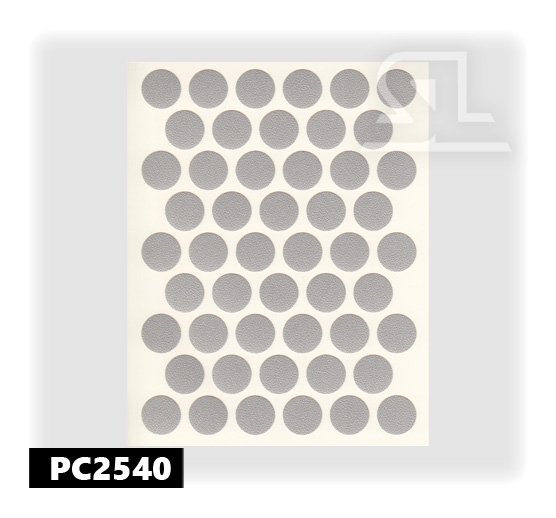 Пластиковые заглушки самоклеящиеся 14мм для евровинта PC2540  Металлик PACIFIC                  
