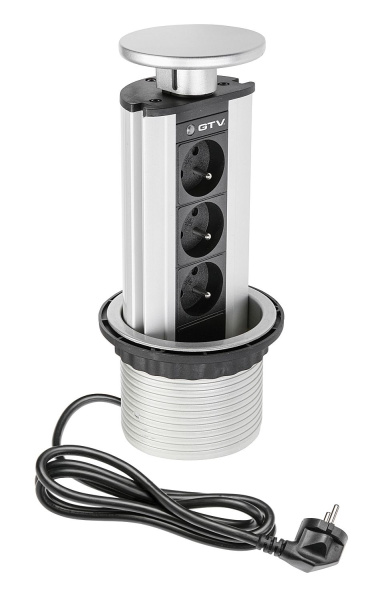 Удлинитель для офиса AE-BPW3GU-80 с заземлением Серый GTV