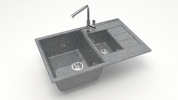 Мойка двойная Блонди Z210 Q8 Тёмно-серый глянец