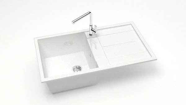 Мойка прямая Рони Z17 Q1 Белый лёд глянец