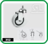 Колёсная опора поворотная d75х25 мм с винтом, с металлической арматурой Серый HTS