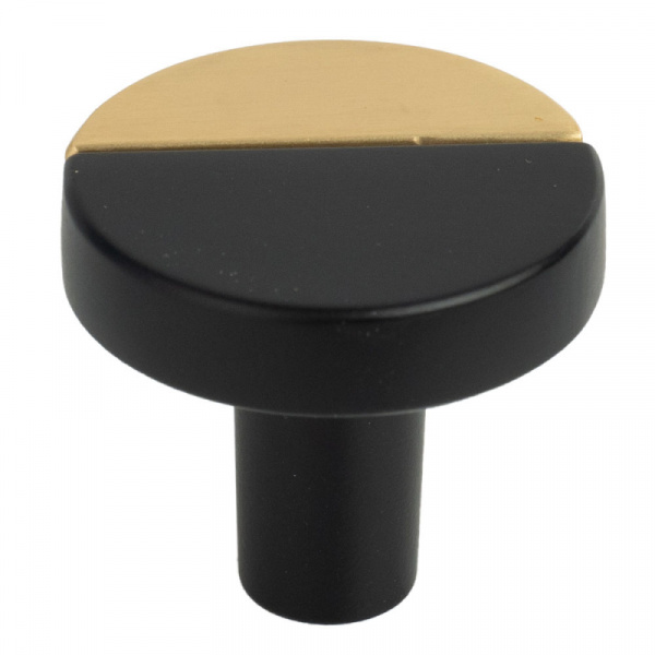 Ручка кнопка 227 Золото матовое Чёрный