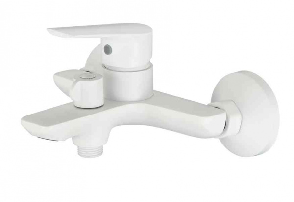 Смеситель для ванны SEGEL 95323 Белый матовый с коротким изливом и лейкой OSGARD