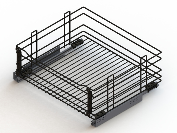 Корзина выкатная в нижнюю базу 700 без направляющих Чёрный ДТС ЮММ