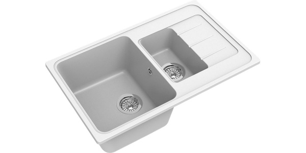 Мойка кварцевая двойная ЦЕРЕРА 60QV ГОЛЛАНДСКИЙ БЕЛЫЙ 