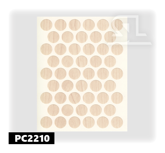 Пластиковые заглушки самоклеящиеся 14мм для евровинта PC2210 Белый клён PACIFIC