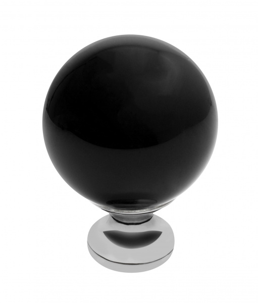 Ручка кнопка GZ CRPC 30 Хром Хрусталь чёрный