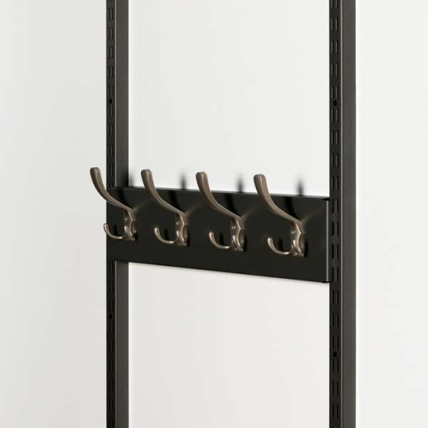 Вешалка на 4 крючка металлическая Чёрный 600 GARDIE