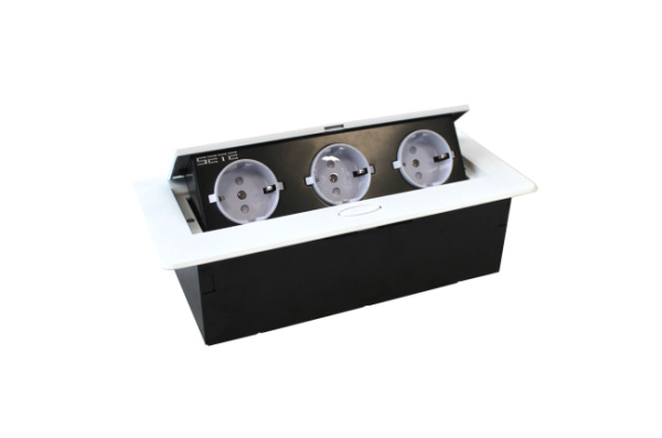 Удлинитель встраиваемый 3 гнезда без кабеля Белый SETE
