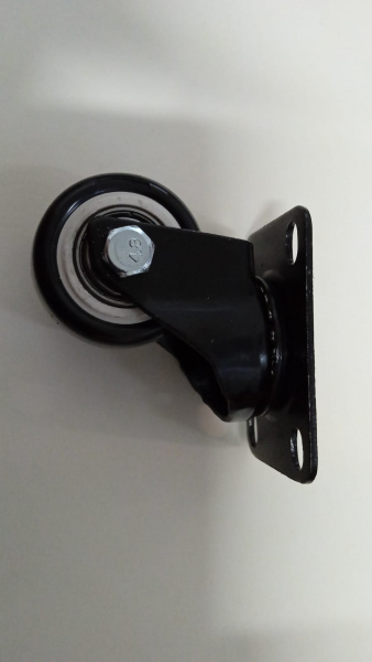 Колёсная опора 38 мм поворотная с площадкой Чёрный ФФМ