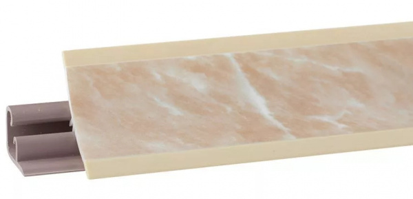 Плинтус LB-23 3м Мрамор ласось (Мрамор аргентина, бежевый, бежевый светлый)