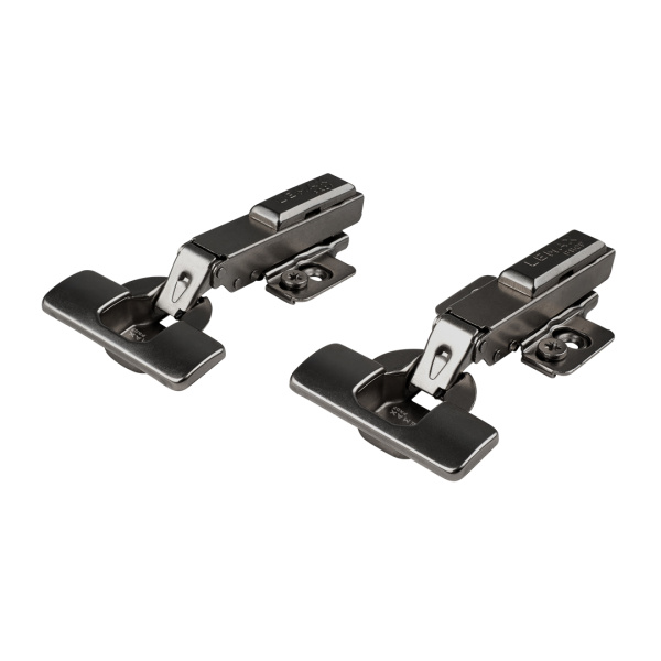 Петля накладная 105* с довод. CLIP-ON Lemax softly clap с эксц, набор 2 шт Чёрный никель